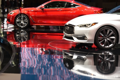 Infiniti's 2017 Q60 Sports Coupe. Thousands of visitors attend the 2016 North American International Auto Show for Ôfamily dayÕ on Friday at Cobo Center in Detroit, Jan. 22, 2016. (Tanya Moutzalias | MLive Detroit)