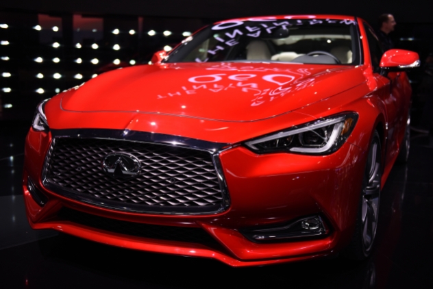 Infiniti unveiled its new Q60 sports coupe at the North American International Auto Show in Detroit on Monday, Jan. 11, 2016. The Q60 is equipped with moving object detection, blind spot monitoring, a 7-speed automatic transmission and a a 3-liter, V6, twin-turbo engine with two available power outputs at 300 or 400 horsepower. Executives of the luxury arm of Japanese automaker Nissan calls the engine its lightest, most powerful and cleanest engine ever. (Tanya Moutzalias | MLive Detroit)